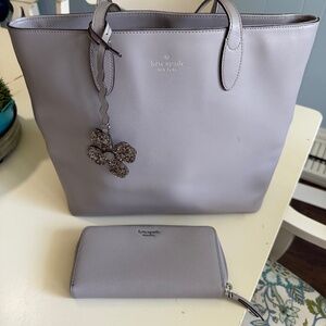 Gray Kate spade purse and wallet